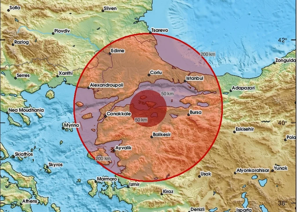 Σεισμική δόνηση στην Τουρκία με επίκεντρο στη θάλασσα του Μαρμαρά