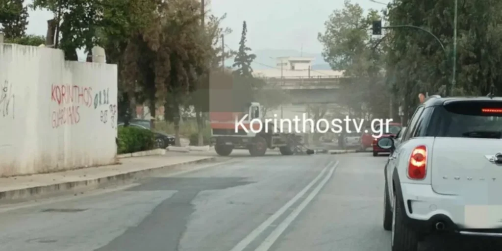 Ατύχημα στην Π.Ε.Ο. Κορίνθου - Άργους: Γερανός φορτηγού χτύπησε σε γέφυρα και έπεσε σε ΙΧ