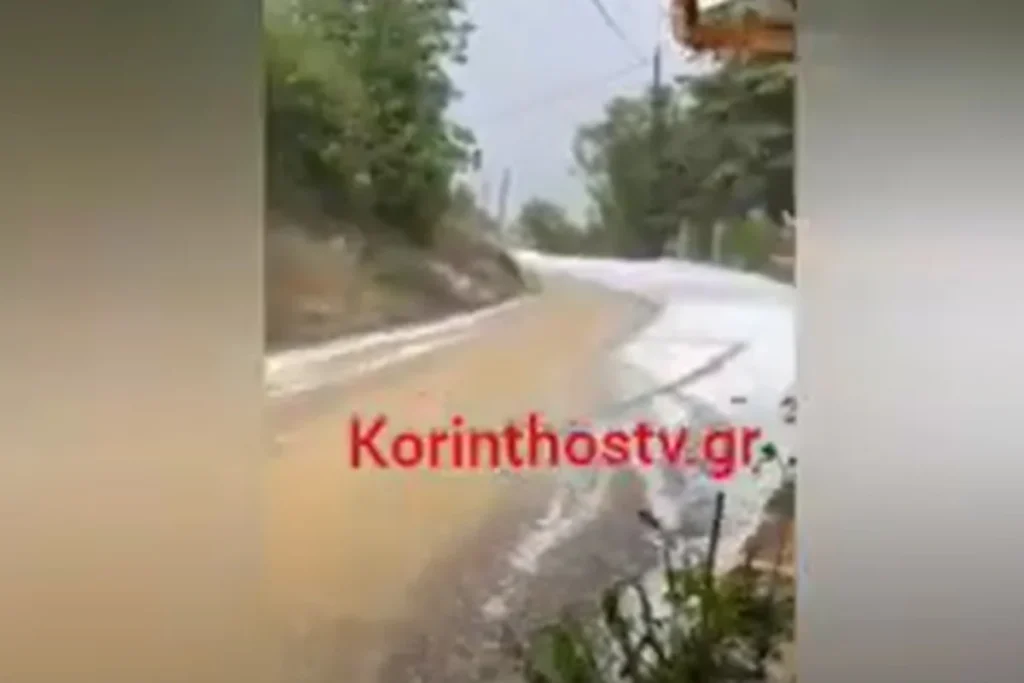 Έντονη χαλαζόπτωση στα Τρίκαλα Κορινθίας - Μεγάλες καταστροφές σε αγροτικές καλλιέργειες