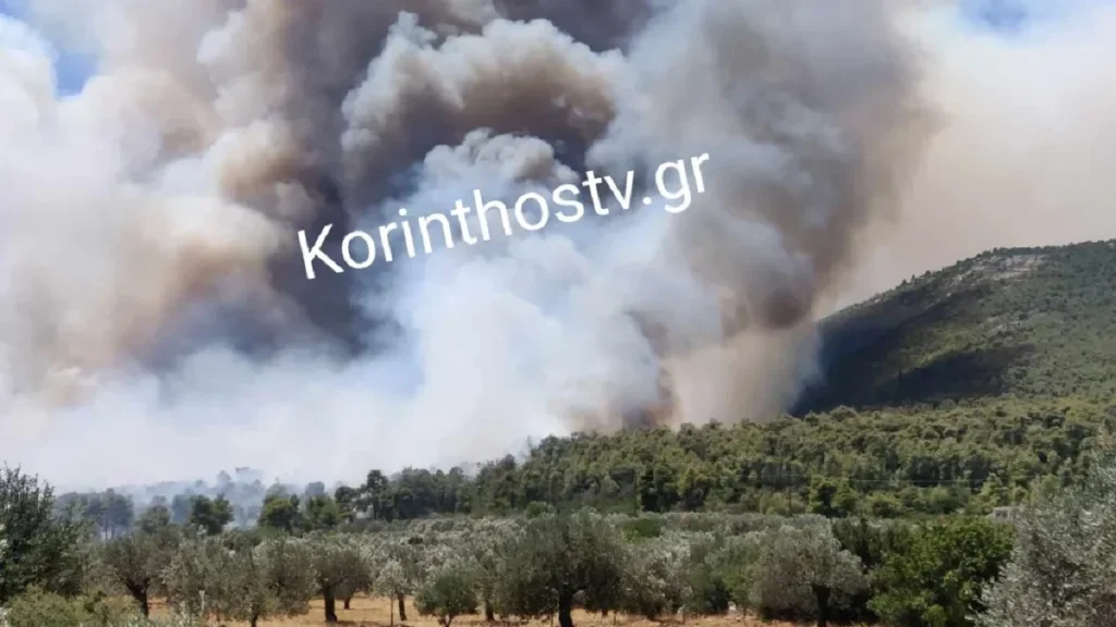 Πυρκαγιά στο Σοφικό Κορινθίας: Καίγεται πευκόδασος - Κινδύνευσαν πυροσβέστες
