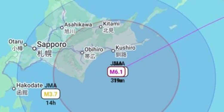 Σεισμός 6 ρίχτερ στην επαρχία Χοκάιντο της ιαπωνίας