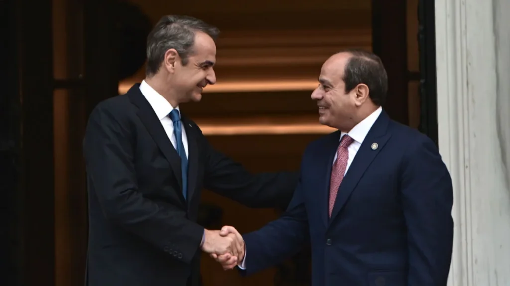 Συνάντηση Μητσοτάκη - Αλ Σίσι στο Μέγαρο Μαξίμου