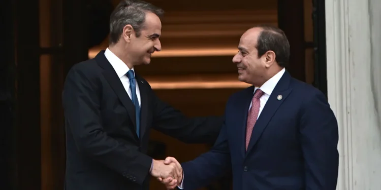 Συνάντηση Μητσοτάκη - Αλ Σίσι στο Μέγαρο Μαξίμου