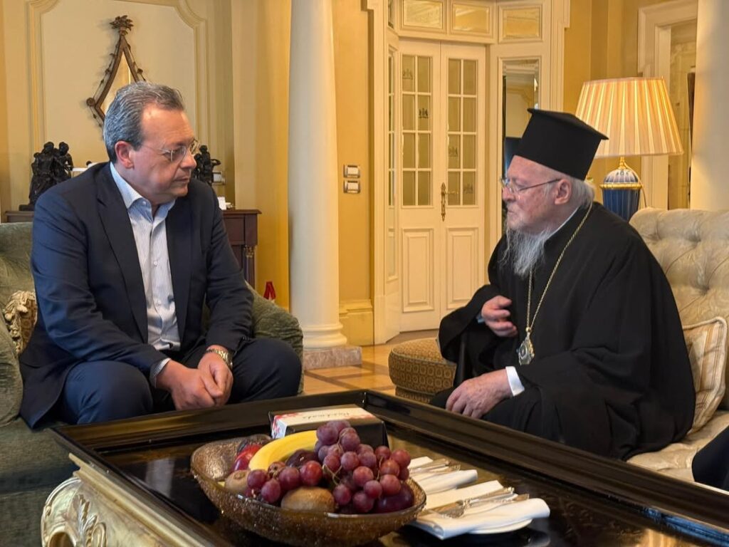 0 Σωκράτης Φάμελλος συναντήθηκε με τον Οικουμενικό Πατριάρχη Βαρθολομαίο