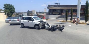 Κρήτη: Στο νοσοκομείο Ηρακλείου διανομέας οδηγός δικύκλου μετά από σύγκρουση με ΙΧ