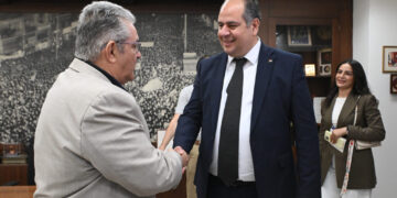 Συνάντηση του Δ. Κουτσούμπα με τον Πρέσβη της Παλαιστίνης, Yussef Dorkhom