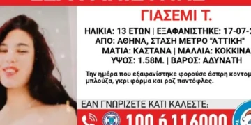 Missing Alert για την εξαφάνιση 13χρονης από το μετρό “Αττική”