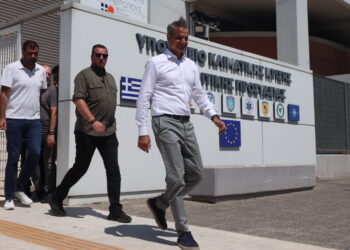 Ο Κ. Μητσοτάκης στο Εθνικό Συντονιστικό Κέντρο για τη Διαχείριση Κρίσεων (ΕΣΚΕΔΙΚ)