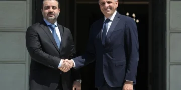 Συνάντηση Γεραπετρίτη με τον μεταβατικό Υπουργό Εξωτερικών και Αποδήμων της Συρίας, Asaad Al-Shaibani