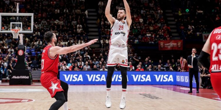 Euroleague: Έχασε την ευκαιρία ο Ολυμπιακός και ηττήθηκε 88-87 στο Μιλάνο
