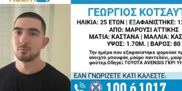 Αγία Παρασκευή: Νεκρός εντοπίστηκε ο 25χρονος που είχε εξαφανιστεί από το Μαρούσι