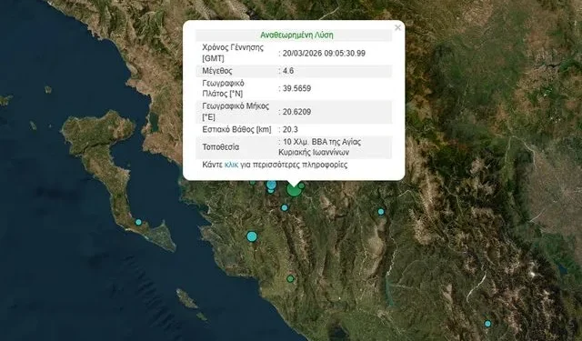 Πολλαπλοί σεισμοί στα Ιωάννινα – 4,6 Ρίχτερ οι μεγαλύτεροι