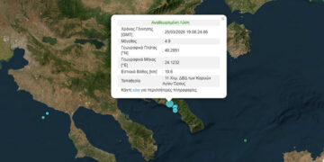 Ισχυρός σεισμός 4,9 Ρίχτερ στο Αγ. Όρος