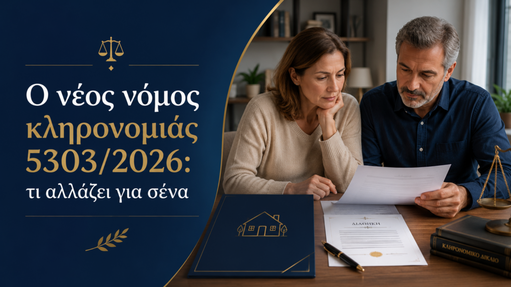 Ο νέος νόμος κληρονομιάς 5303/2026: τι αλλάζει για σένα