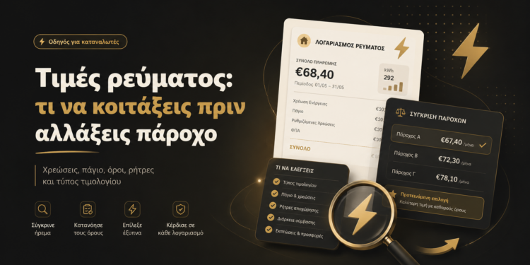 Τιμές ρεύματος: τι να κοιτάξεις πριν αλλάξεις πάροχο